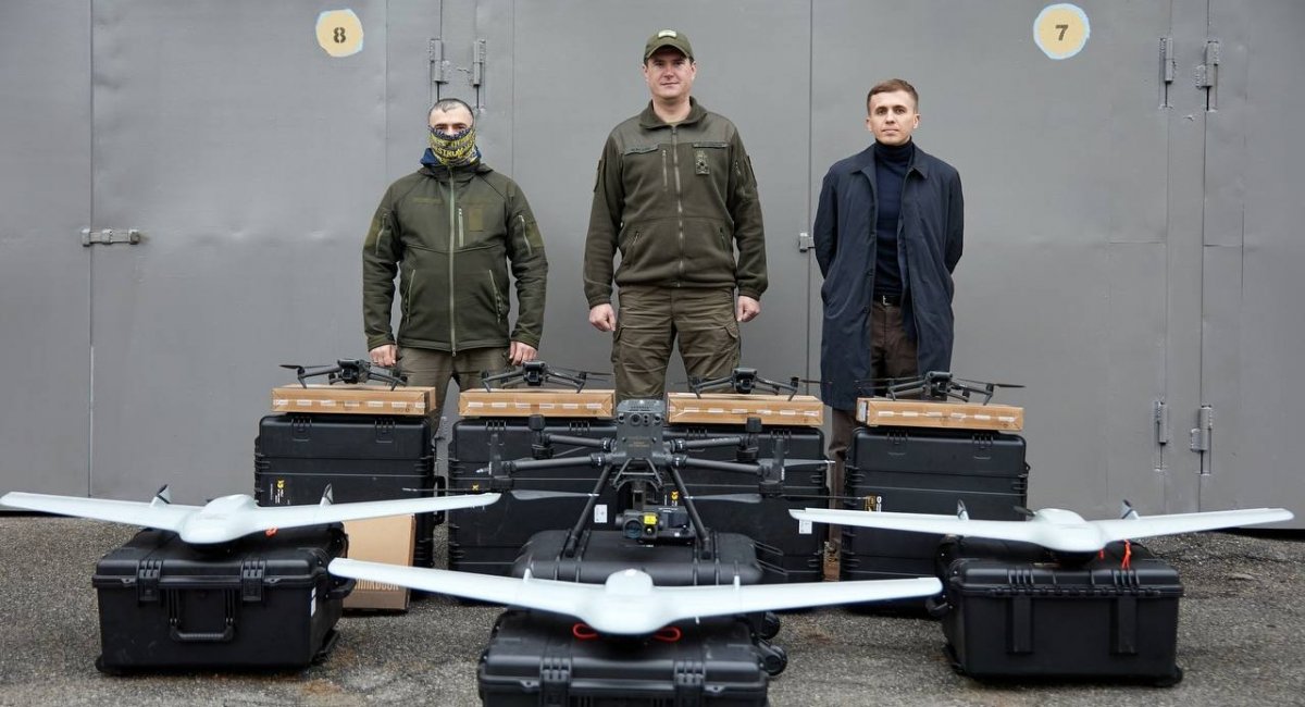 Illustrative photo: three Ukrainian-made Skif drones delivered to the Armed Forces of Ukraine, October 2022 / Photo credit: Mykhailo Fedorov