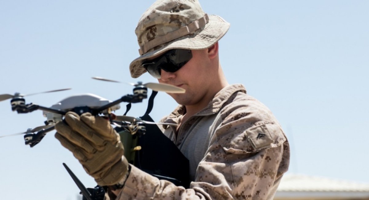 Illustrative photo: a US marine launching a drone at a training mision / Photo credit: Alamy Stock Photos