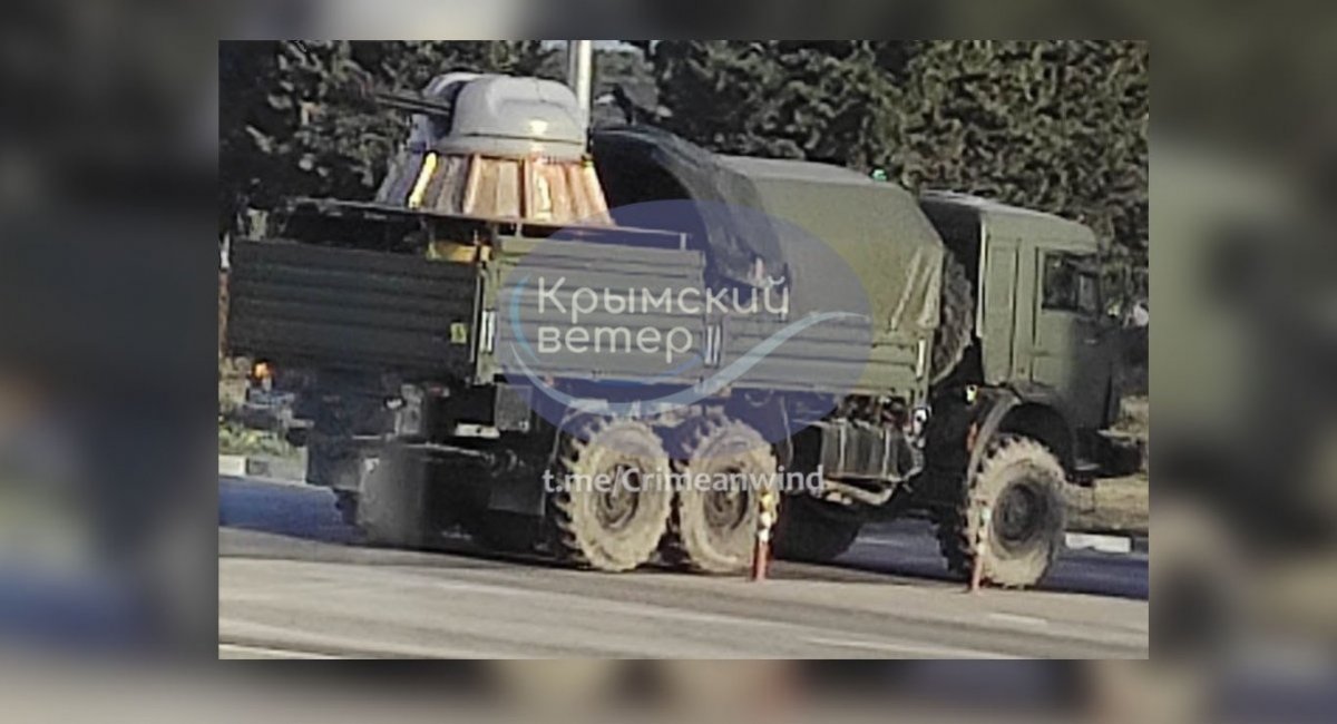 The AK-630 anti-aircraft gun on a KamAZ truck in use with the russian invasin forces in Ukraine / Photo credit: Crimean Wind via open sources
