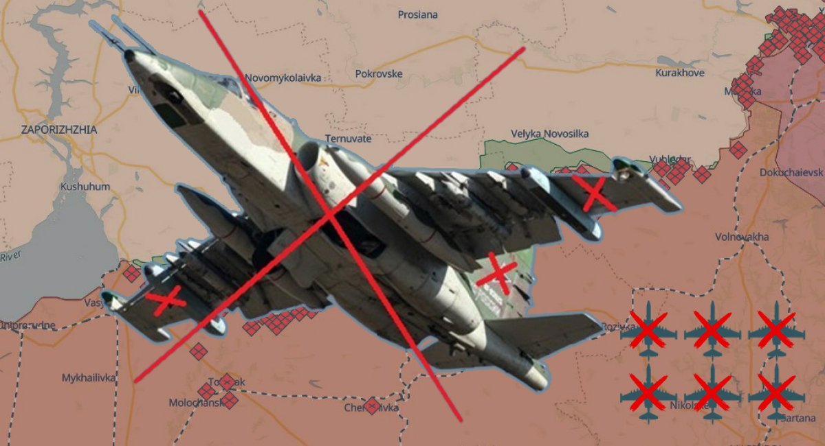 Ukrainian forces shot down six Su-25 attack aircraft in the Tavria direction in October  / Illustrative render by Defense Express