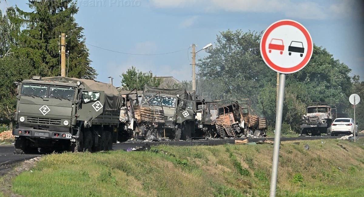 A russian military convoy was struck in the Kursk region / Open source photo