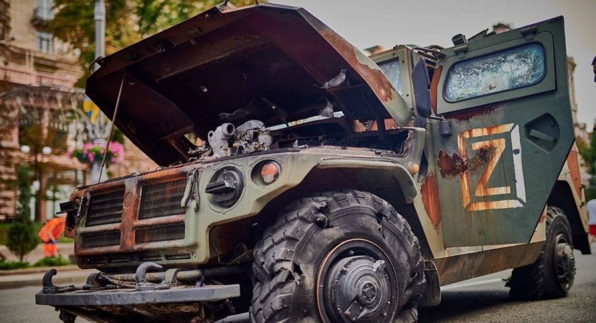 Russian Tigr all-terrain infantry mobility vehicle, that was destroyed in Ukraine 