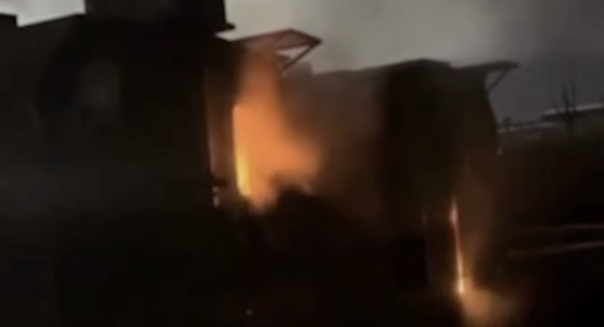 A blaze at the Protek factory eliminates advanced electronic warfare stations before deployment / screenshot from video 