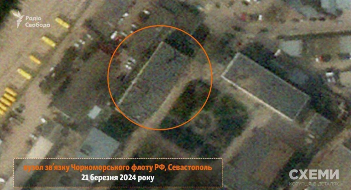 Satellite image of russian Black Sea Fleet communications center / Photo credit: the Schemes project