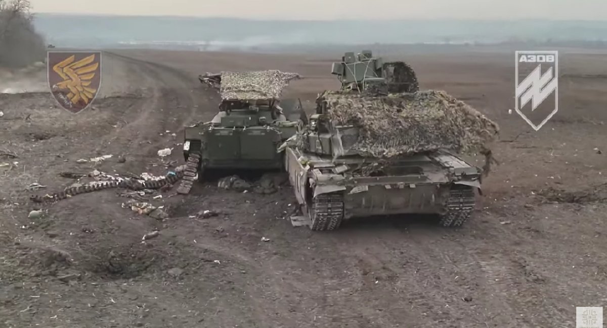russian destroyed vehicles / Screenshot from the video by Azov