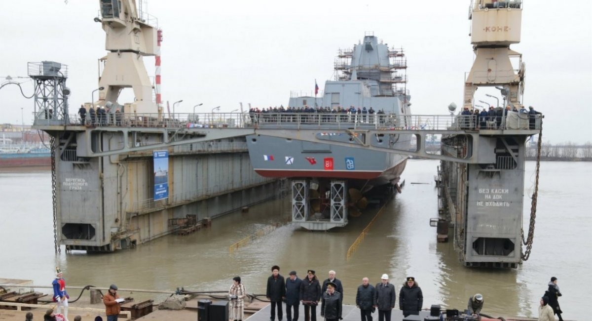 Illustrative photo: Project 22350 Admiral Kasatanov destroyer is being ceremoniously lauched into water / Archive photo