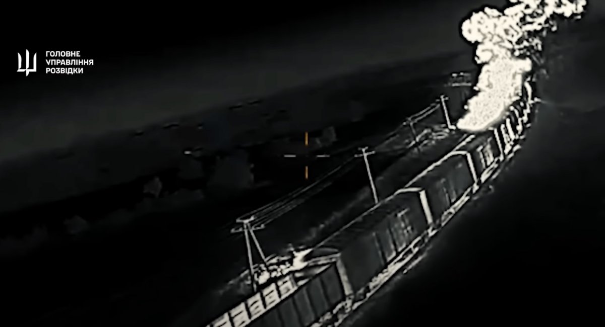 Ukrainian drones destroyed several fuel tankers mid-transit on a critical rail corridor / screenshot from video 