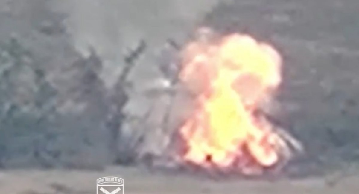 russian system on fire / screenshot from video 