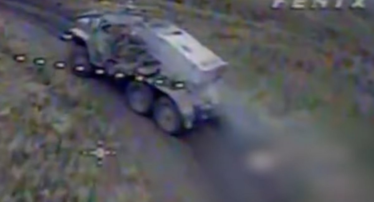 Pilots from Ukraine's Phoenix unit eliminated russian tank, BM-21 Grad system, and multiple support vehicles during a precision strike mission / screenshot from video 