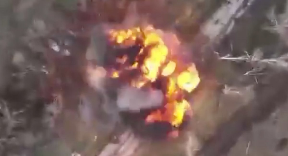 ​The russians Again Stacked Mines Together and Received a Powerful Explosion Caused By Ukrainian UAV (Video)