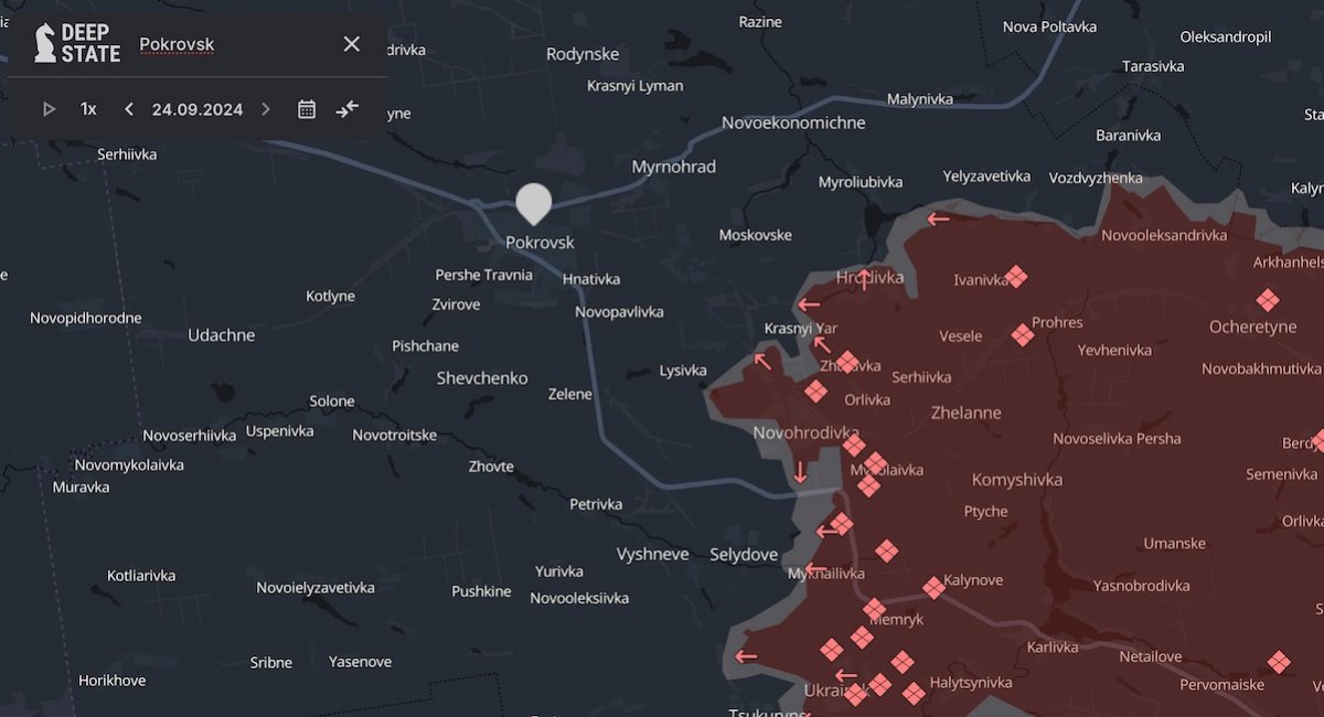 Pressure mounts on Ukrainian forces defending Vuhledar as russian troops fight in multiple sectors across Donetsk region / screenshot from DeepStateMap 