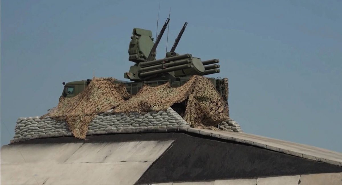 Pantsir air defense system at a stationary rear-area position