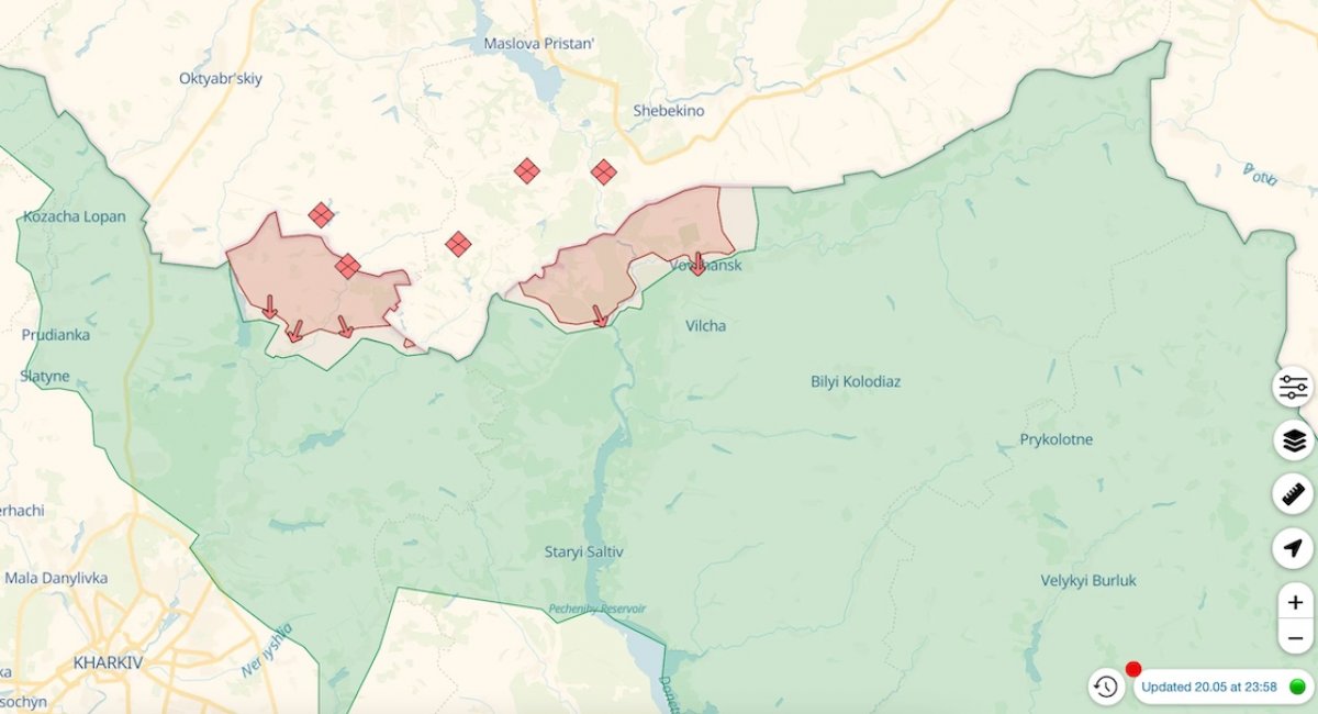Kharkiv region / screenshot from DeepStateMap 