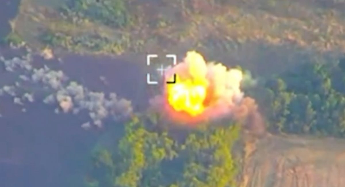 Russian Buk system on fire / screenshot from video 