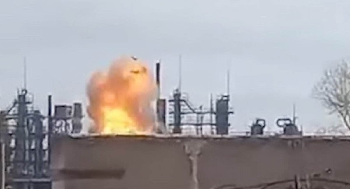 The attack hit a petrochemical facility linked to jet fuel production deep inside russian territory / screenshot from video 
