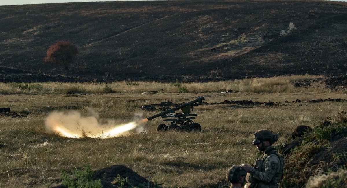 Ukrainian unmanned ground vehicle equipped with a 9K38 Igla MANPADS / Photo credit: the 28th Mechanized Brigade