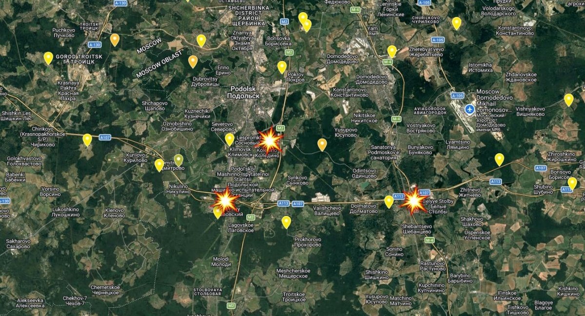 The map showing the locations of the Pantsir air defense system / Author: Mark Krutov