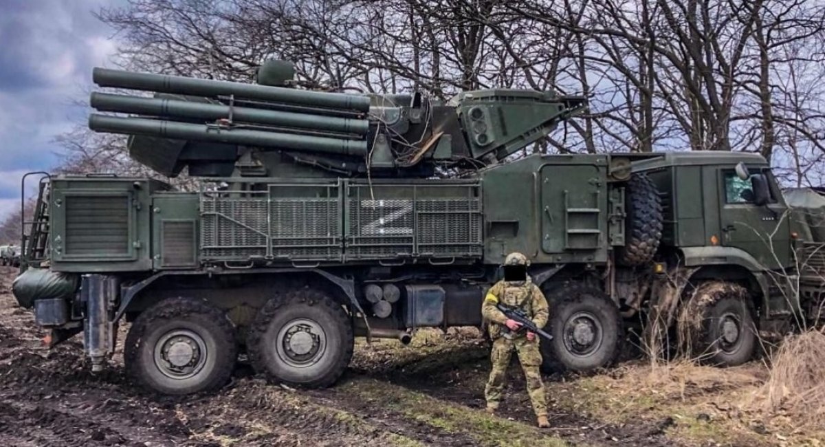 Pantsir-S1 russian self-propelled anti-aircraft weapon, previously acquired by the Ukrainian military as a trophy