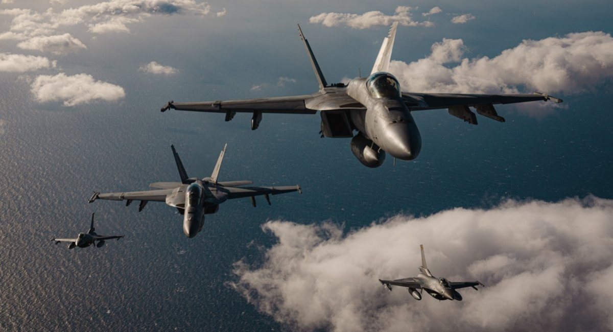 Air formation of F/A-18 and F-16 fighter aircraft / Illustrative photo credit: NATO Allied Air Command