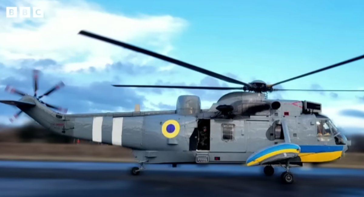 Sea King helicopter / Screenshot credit: BBC News