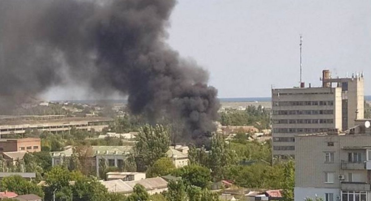 A cloud of smoke after an incident at a facility where russian military equipment had been spotted the other day / open source 