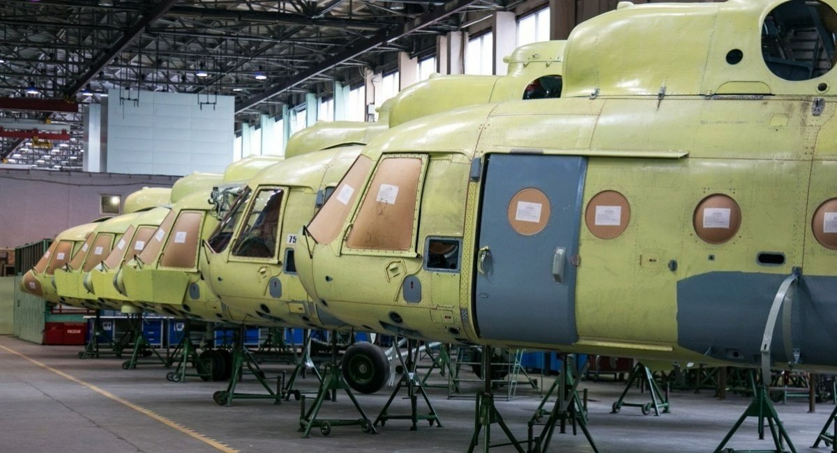 Hulls of russian Mi-17 helicopters in the aircraft factory workshop in Ulan-Ude / Open-source photo