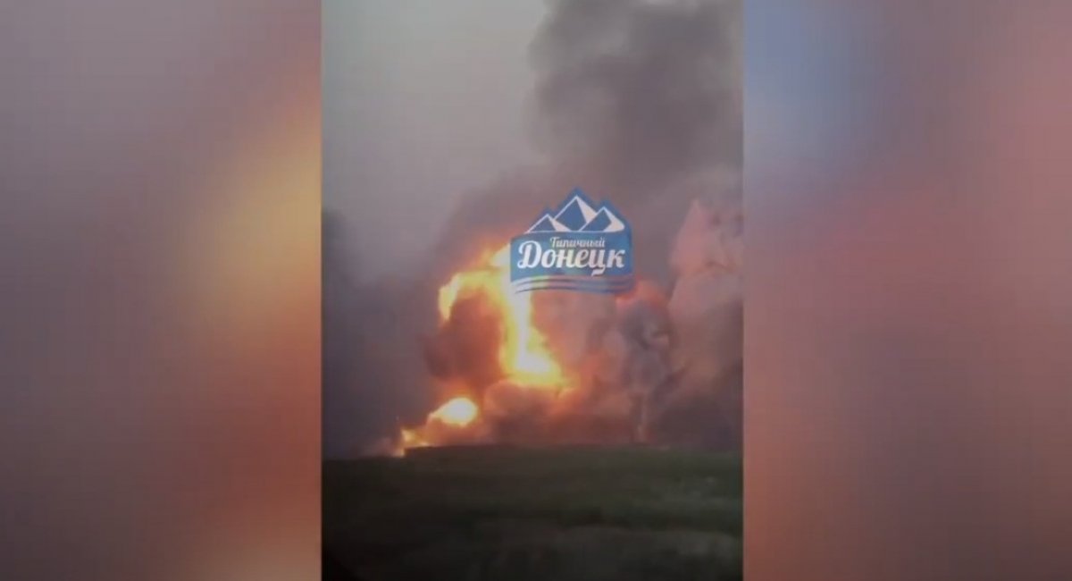 Warehourse explosions / Photo credit: Tipichnyi Donetsk Telegram account
