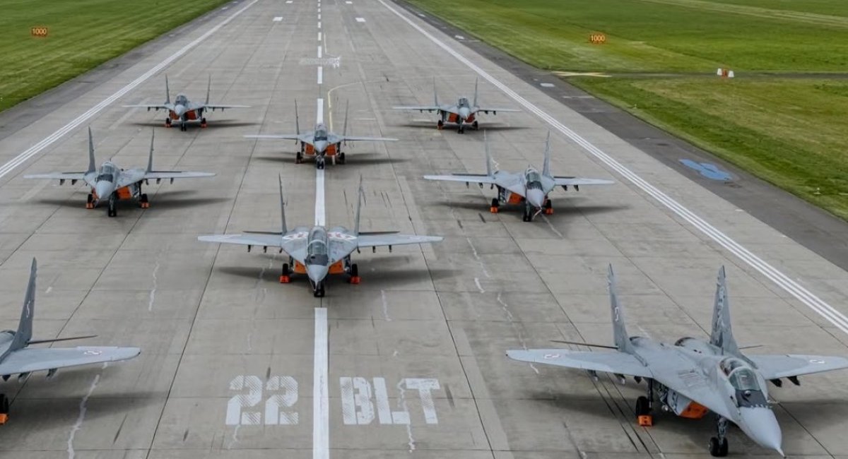 Poland Rolls Out Nine of 14 MiG-29s for Static Display With Intake Covers, Wheel Chocks, Not Elephant Walk It Might Appear Amid Ukraine-Bulgaria Talks 