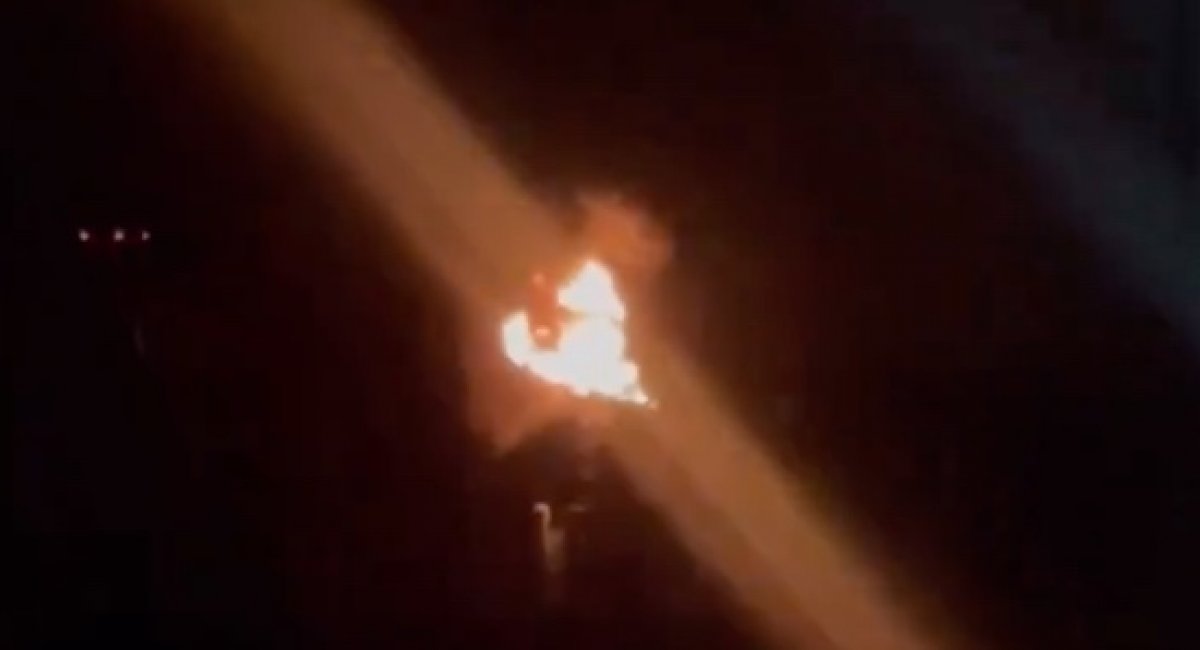 Major fire erupts after overnight attack / screenshot from video 