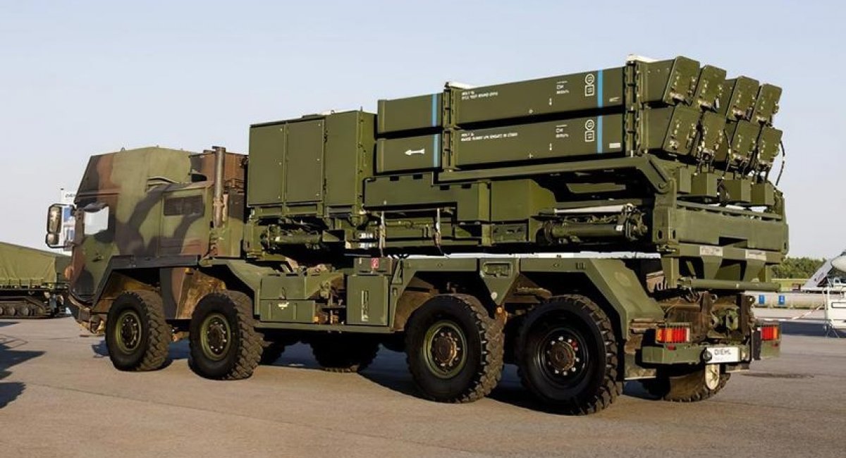 IRIS-T SLM is medium-range air defense system with the ability to destroy targets at a distance of up to 40 km and 20 km in height