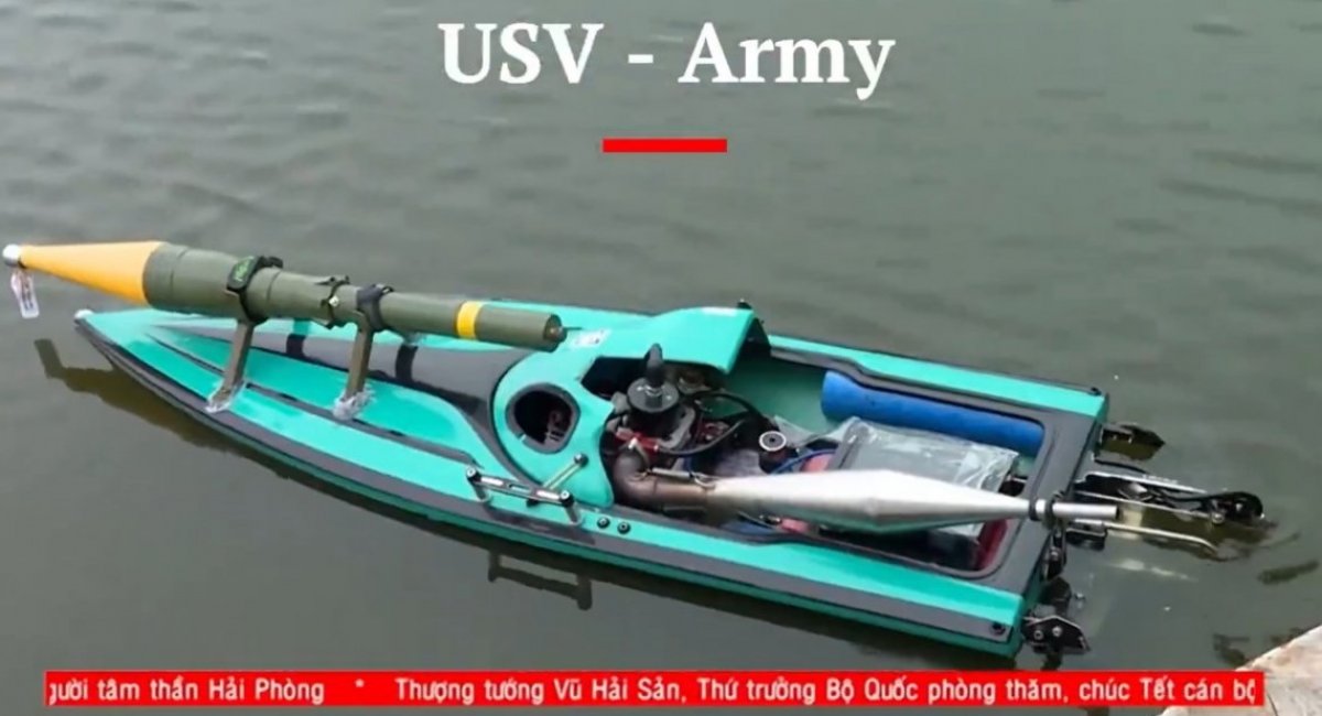 Vietnam's Water Spider, built from a toy boat and a PG-7 cumulative round /  Video screenshot 