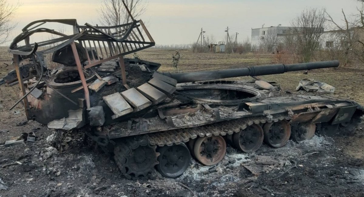 russian T-72B3 MBT that was destroyed in Ukraine - Illustrative photo from open sources