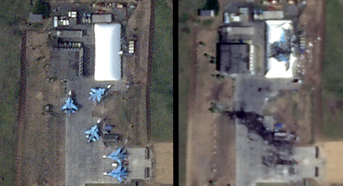 Ukrainian drones hit Morozovsk airfield, inflicting serious damage on military infrastructure / Photo credit: Planet Labs