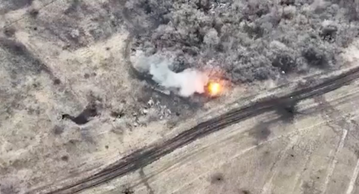 The moment of destruction of russian SPG-9 Kopyo recoilless anti-tank gun / screenshot from video