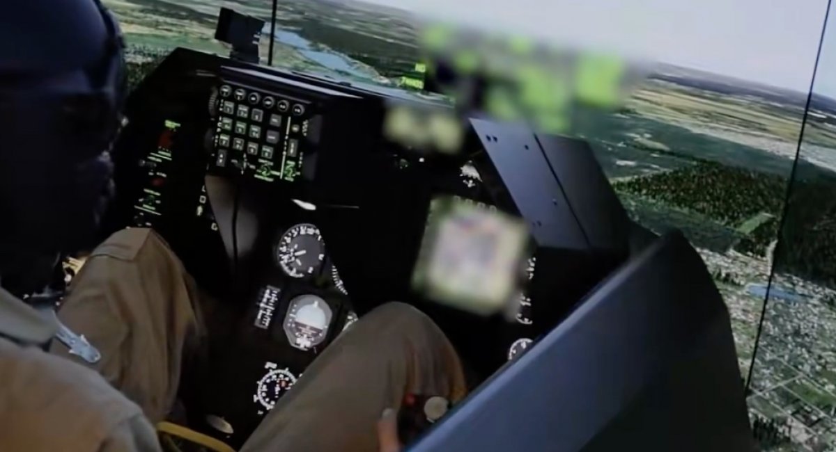 The F-16 simulator / screenshot from video 