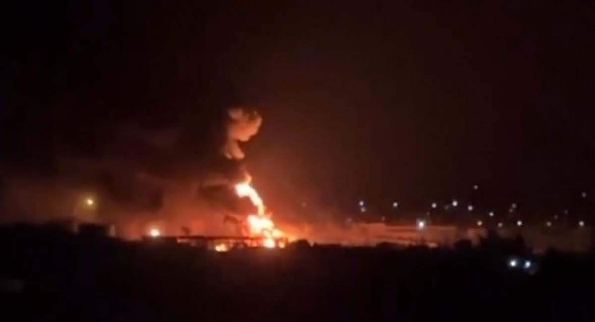 Ukraine hit russian occupiers` oil depot in temporarily occupied Luhansk / Screenshot from open source video