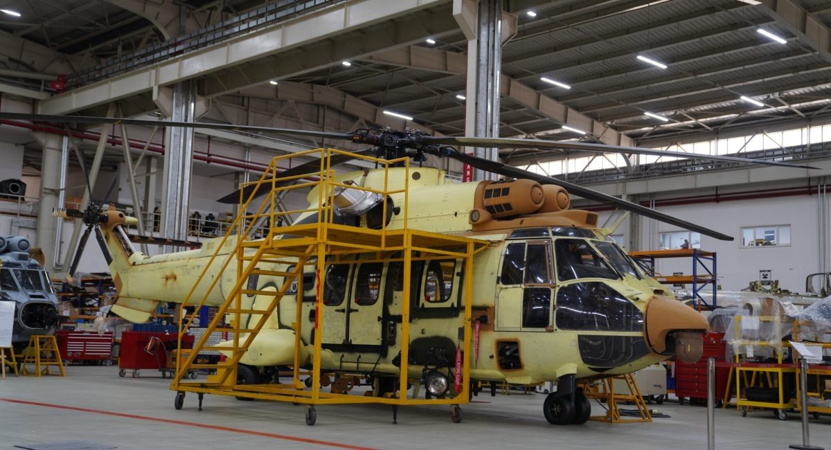 Turkish Air Force AS532 Cougar helicopter undergoing major repairs at ASFAT facilities in Ankara / Photo credit: ASFAT for Breaking Defense