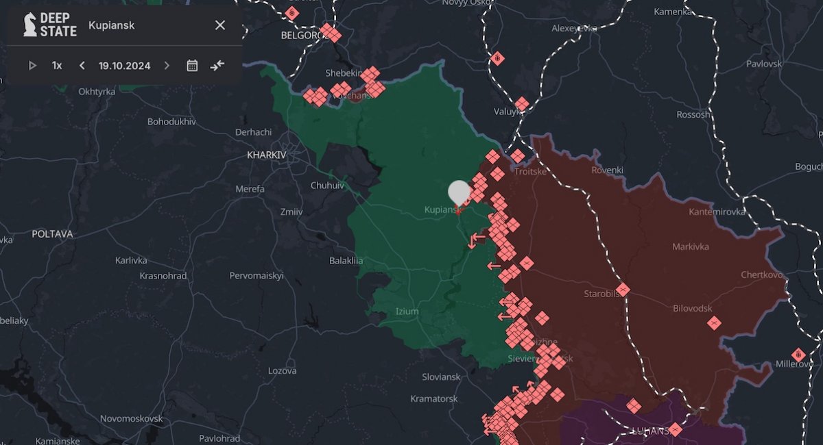 Kupiansk, Kharkiv region / screenshot from DeepStateMap 