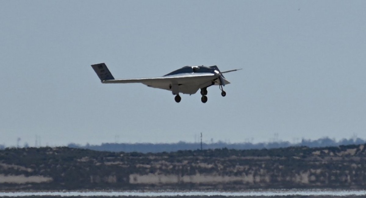XRQ-73 experimental drone during its first flight / Photo credit: Northrop Grumman