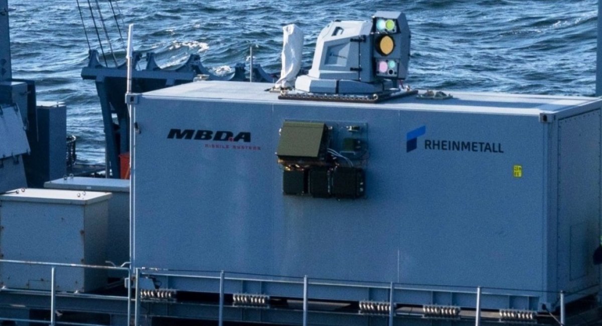 Laser demonstrator on the German Sachsen-class frigate / Photo credit: MBDA/Rheinmetall
