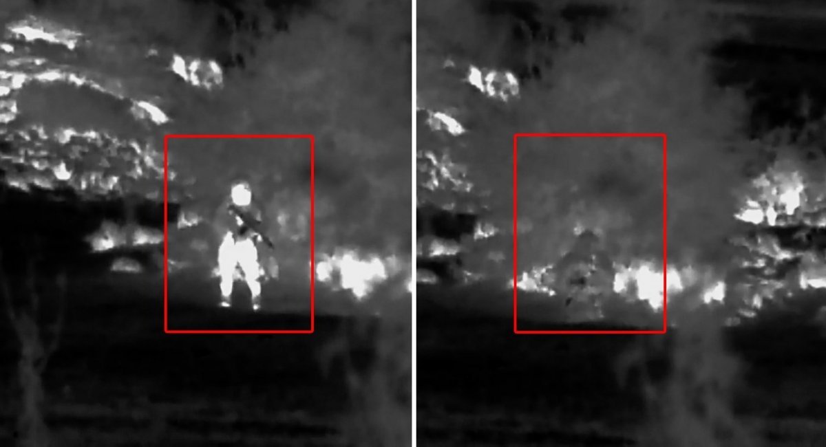 The example of the thermal concealment effect provided by the anti-heat suits / Images published by russian media