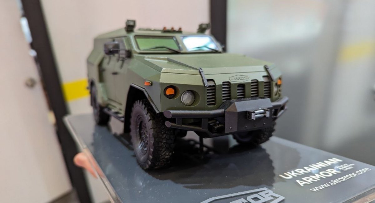 The new version of the Novator APC is demonstrated at the IDEF 2023 exhibition, July 2023 / Photo credit: Press service of Ukrainian Armor