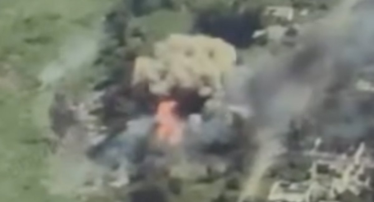 Troops from the 147th Brigade struck russian multiple launch rocket system, concealed artillery gun, communications antenna, and enemy shelter during operations / screenshot from video 