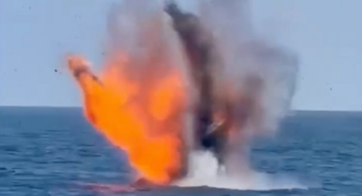 The Gerbera-type drone's explosion / screenshot from video 