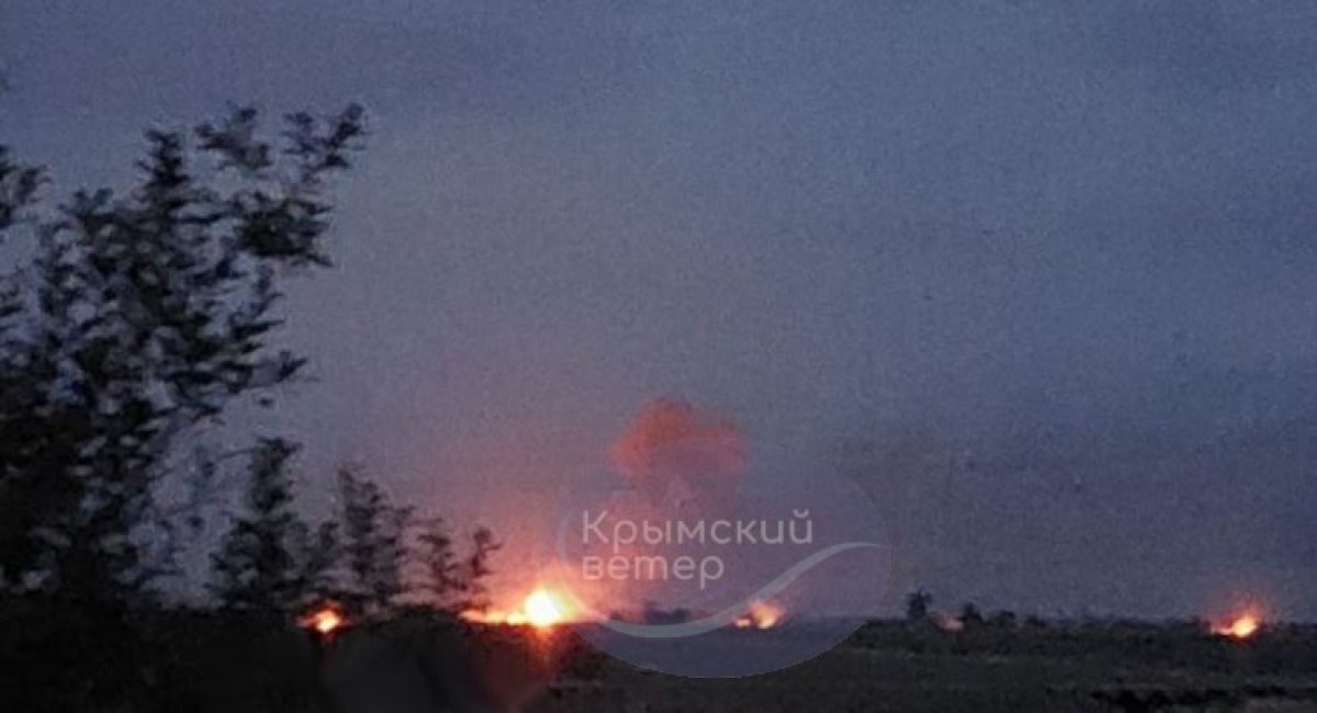 Severe fire took place at the Oktiabrske military air base in temporarily occupied Crimea / Photo credit: t.me/Crimeanwind