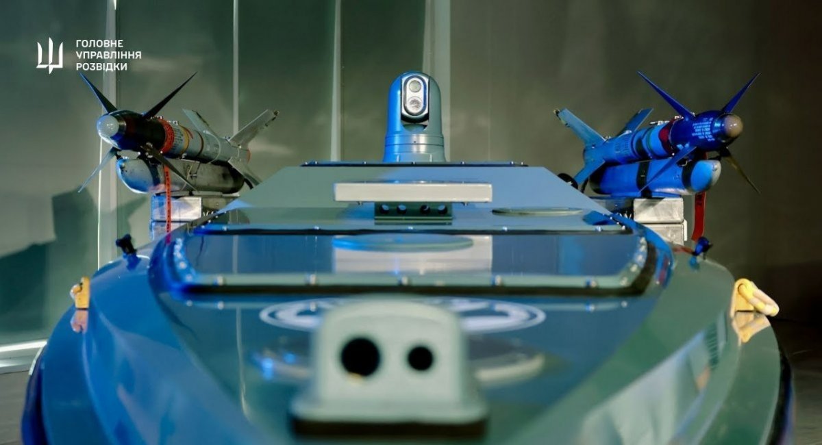 Magura V7 naval air defense drone, during its presentation with AIM-9M missiles in May 2025 / Photo credit: Defense Intelligence of Ukraine
