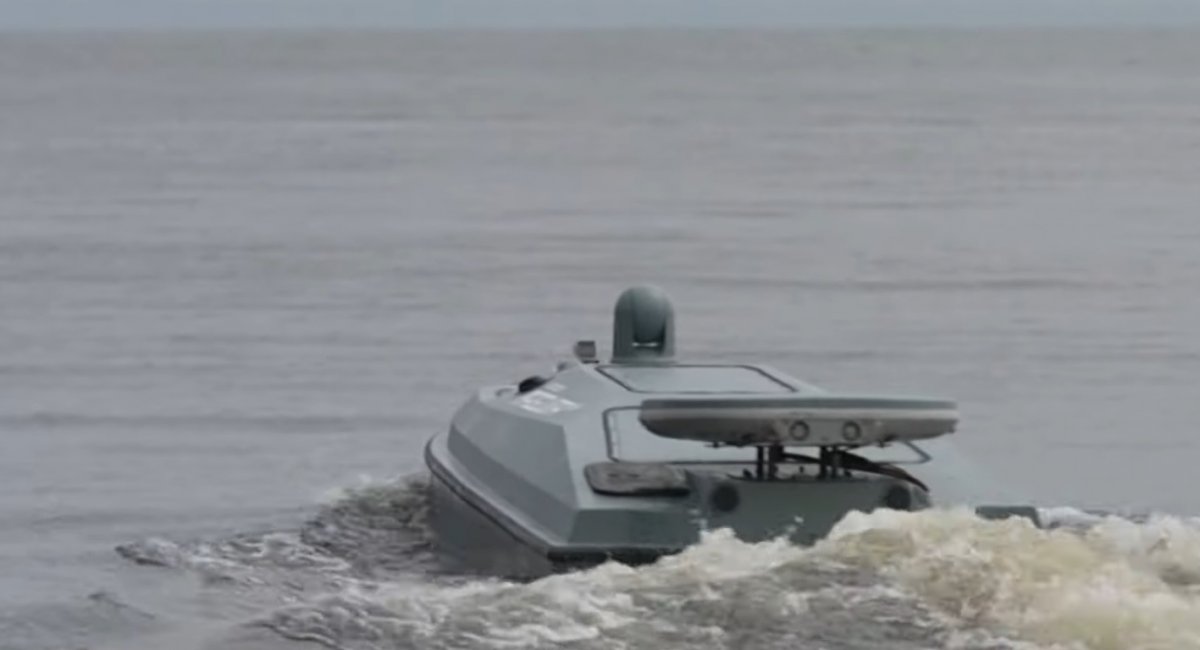 Ukrainian Magura V5 naval drone in action / Still image of CNN report