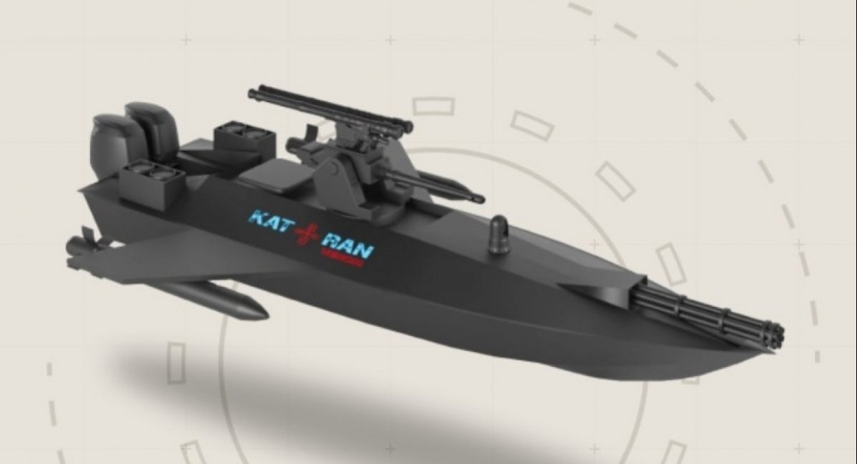 Render of Ukrainian Katran VENOM Unmanned Surface Vessel