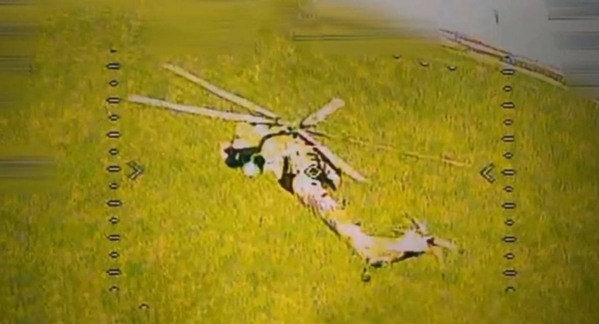 The russian Mi-28 in the view of the FPV drone's camera seconds before the hit / Screenshot credits: Serhii Sternenko, M2 unit of the Security Service of Ukraine