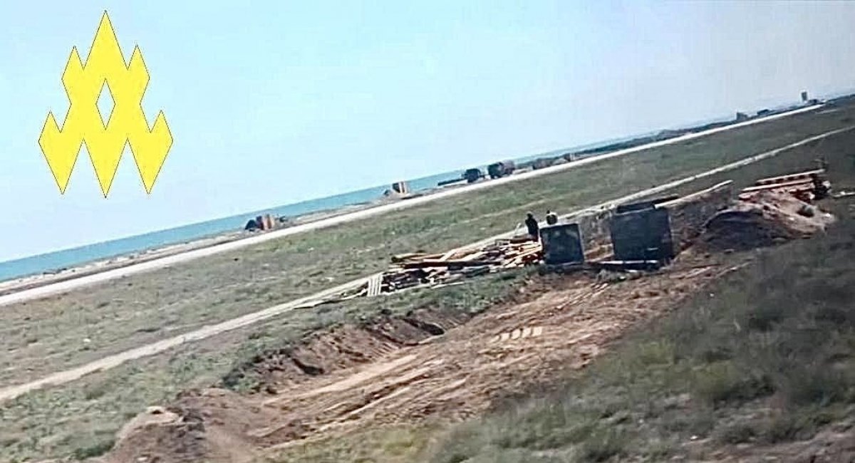 The 68th Separate Marine Engineering Regiment builds fortifications in temporarily occupied Crimea / Photo credit: the Atesh partisan movement